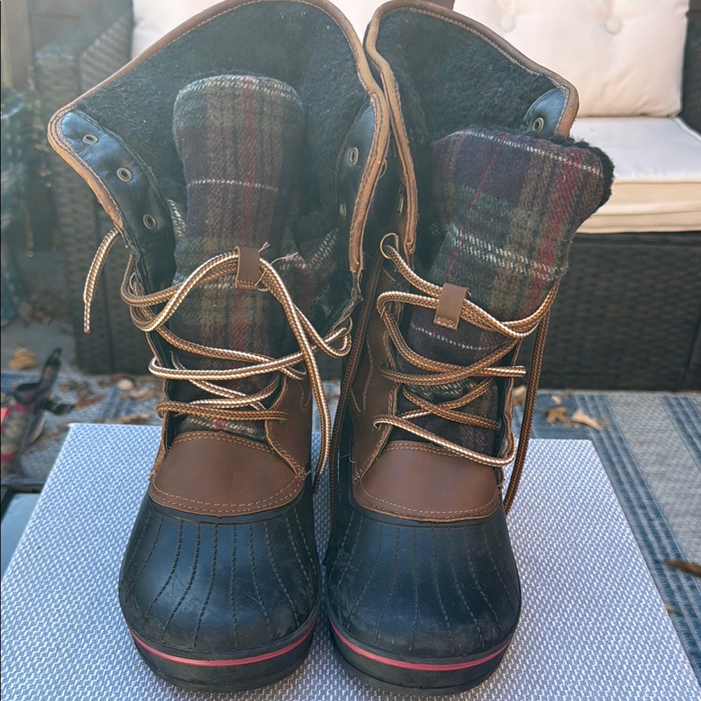 Time and Tru Womens Winter Boots Temp Rated-5°F Memory Foam Skid Resistant Sz 10